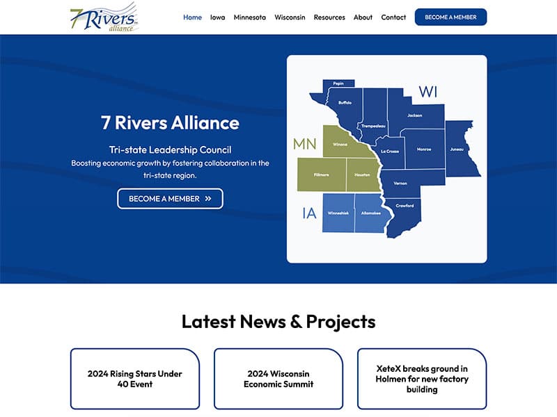 Economic Development Website Design for 7 Rivers Alliance