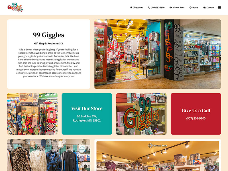 Retail Website Design - 99 Giggles