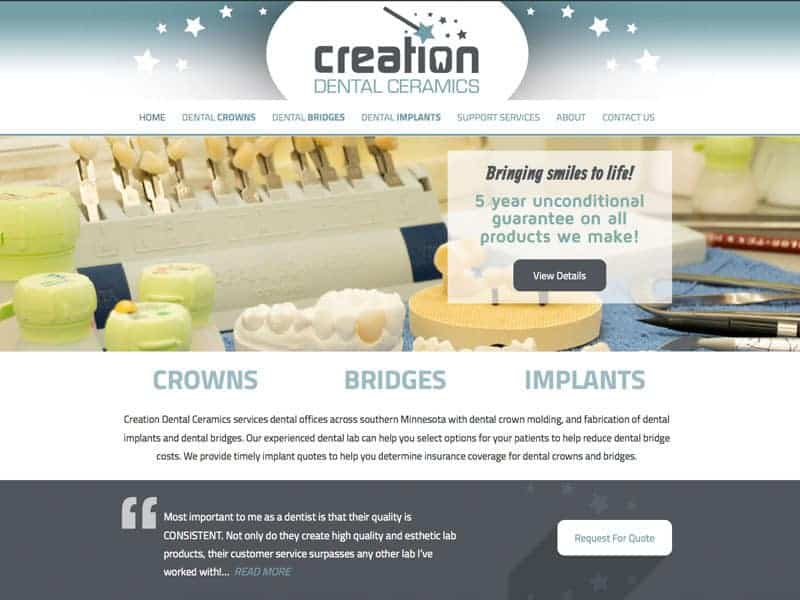 Website Launch: Creation Dental Ceramics