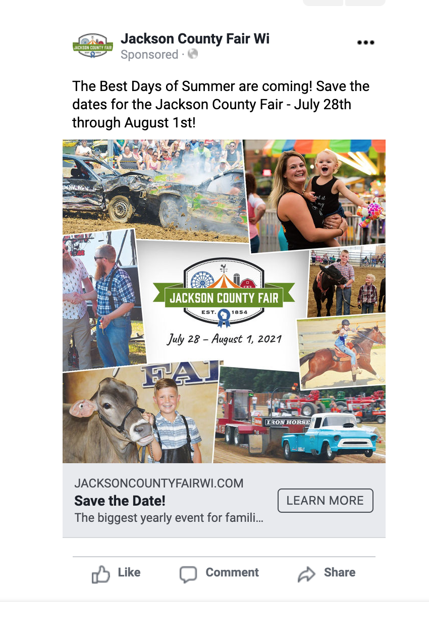Facebook Advertising - Jackson County Fair WI