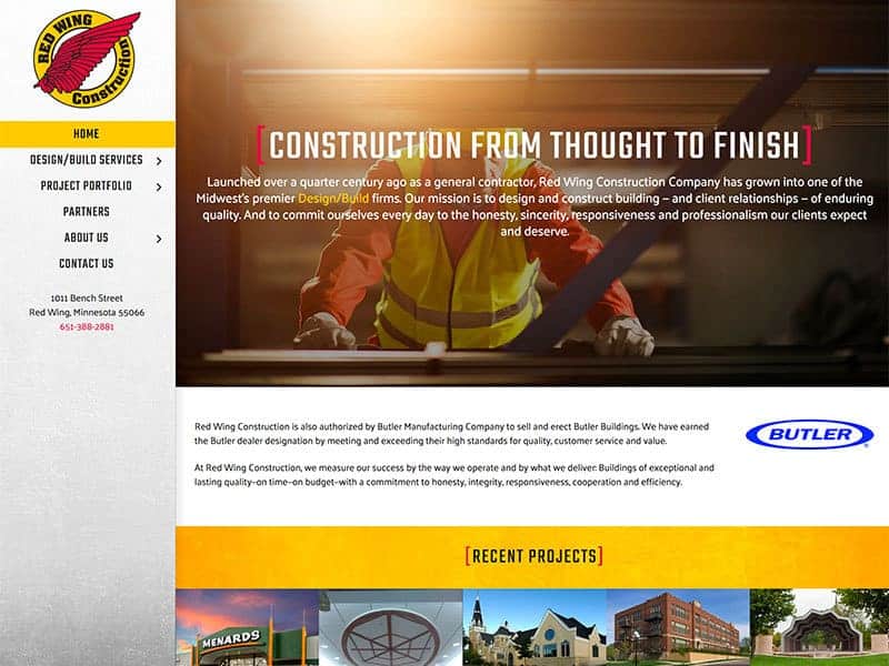 Website Update: Red Wing Construction