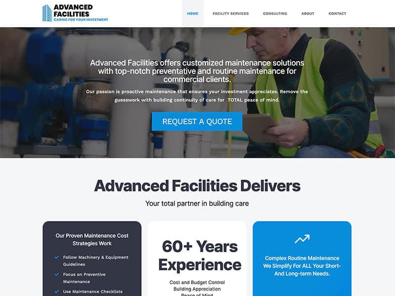 Website Launch: Advanced Facilities