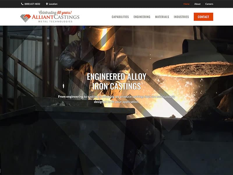 Manufacturing Website Design - Alliant Castings