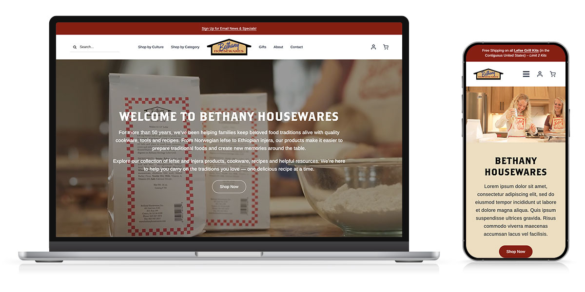 bethany housewares website responsive