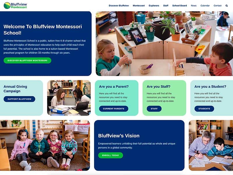Website Redesign: Bluffview Montessori School