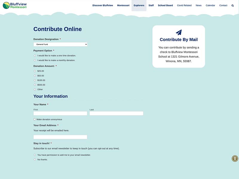 Website Service - Online Donation Forms