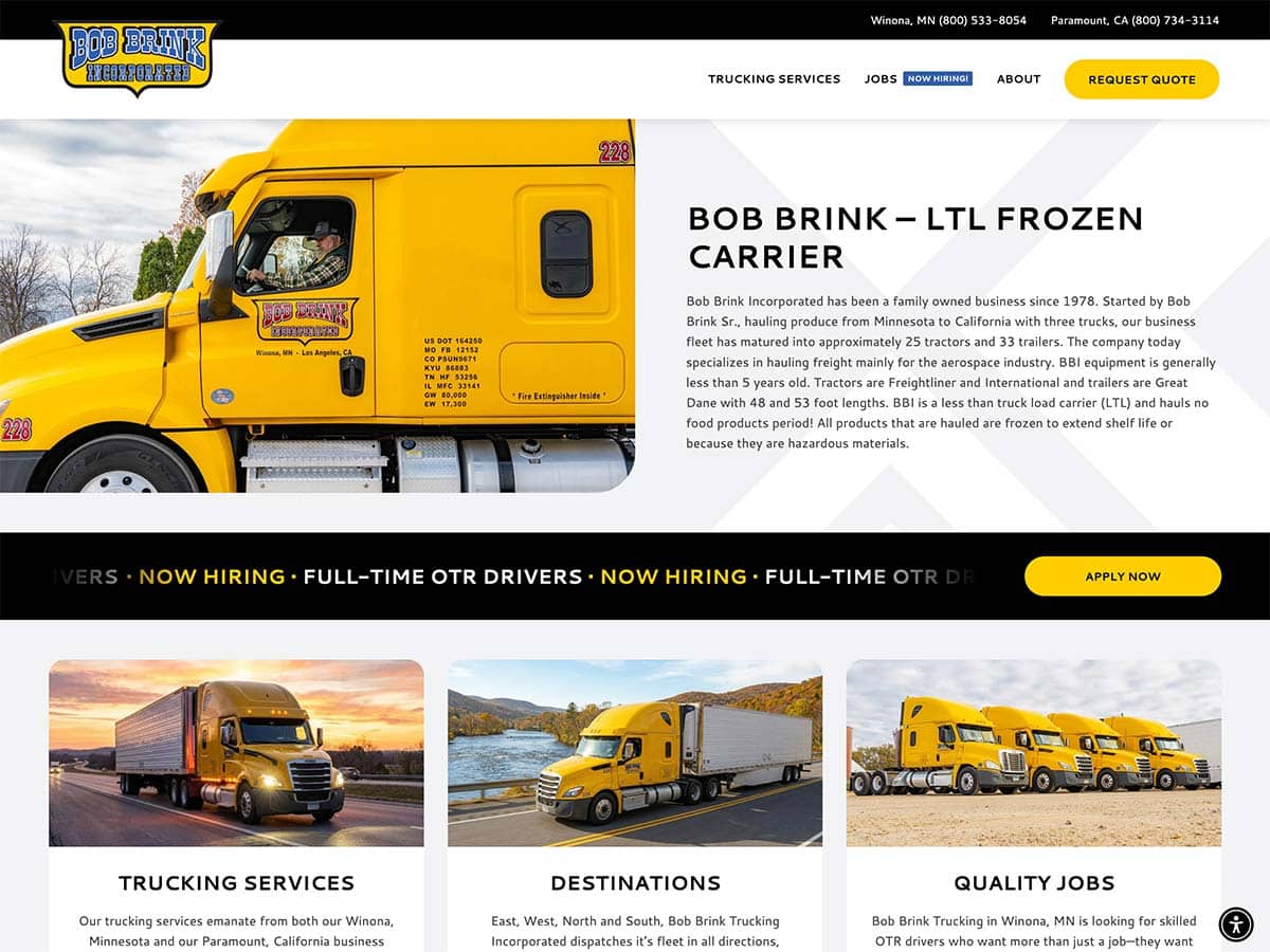 bob brink 2025 website screenshot