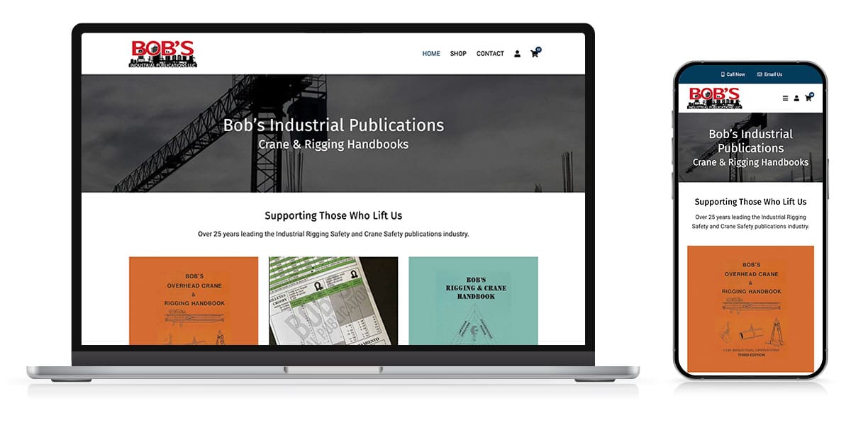 Ecommerce website design for Bob's Industrial Publications
