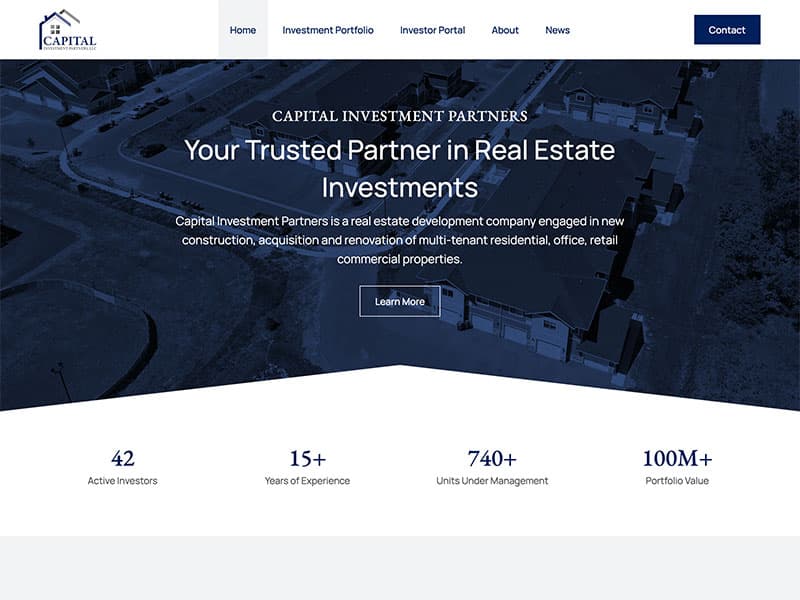 Real Estate Website Design - Capital Investment Partners