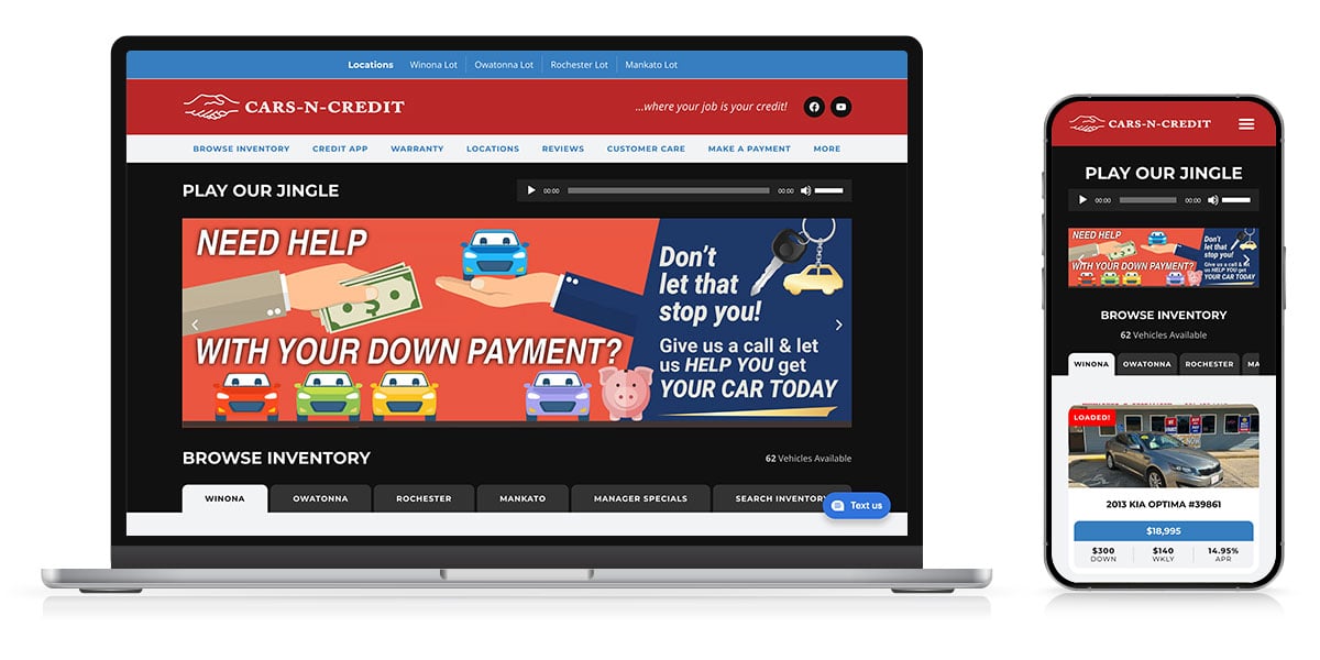 cars n credit website responsive 2025
