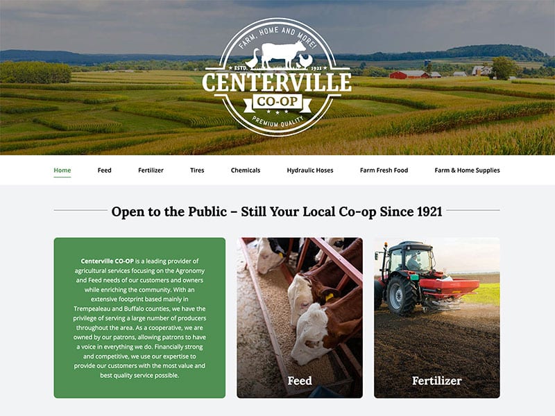 Consumer Website Design - Centerville Coop