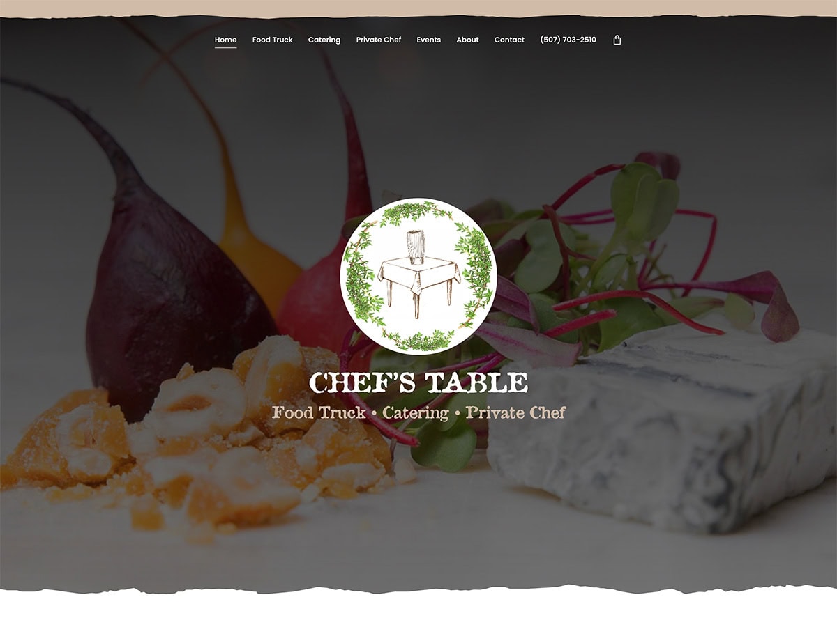 chefs table website screenshot