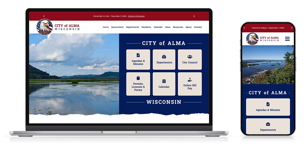 city of alma website responsive