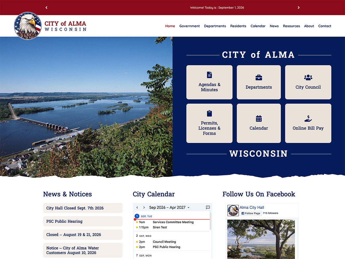 city of alma website screenshot