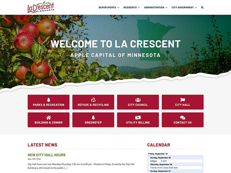 Municipal Website Design - City of La Crescent