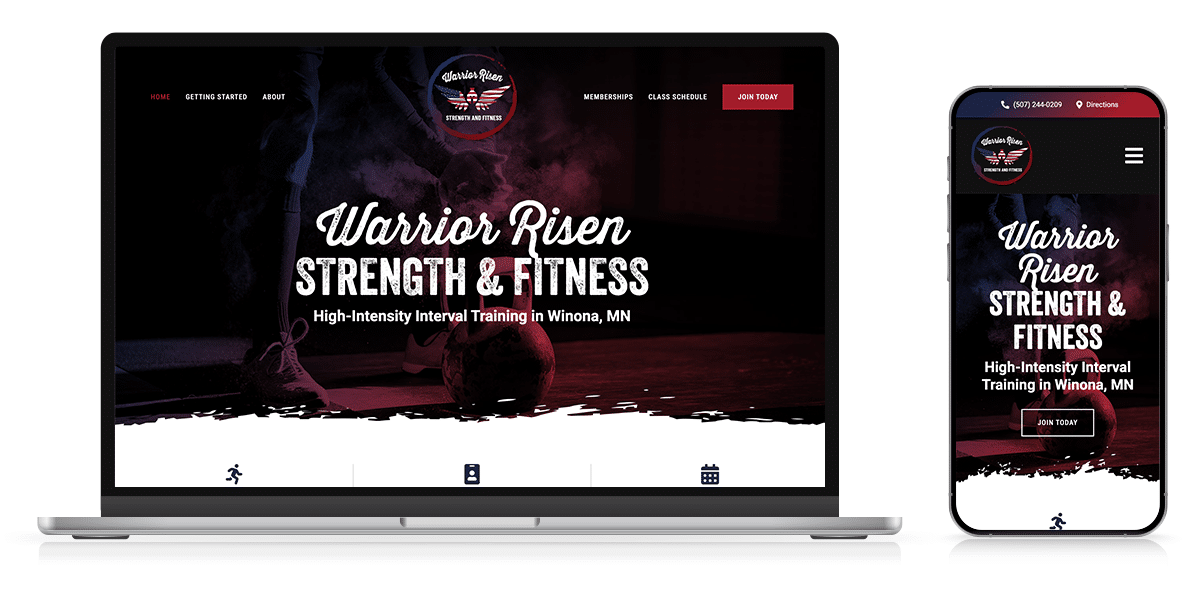 Club website design for Warrior Risen Strength & Fitness