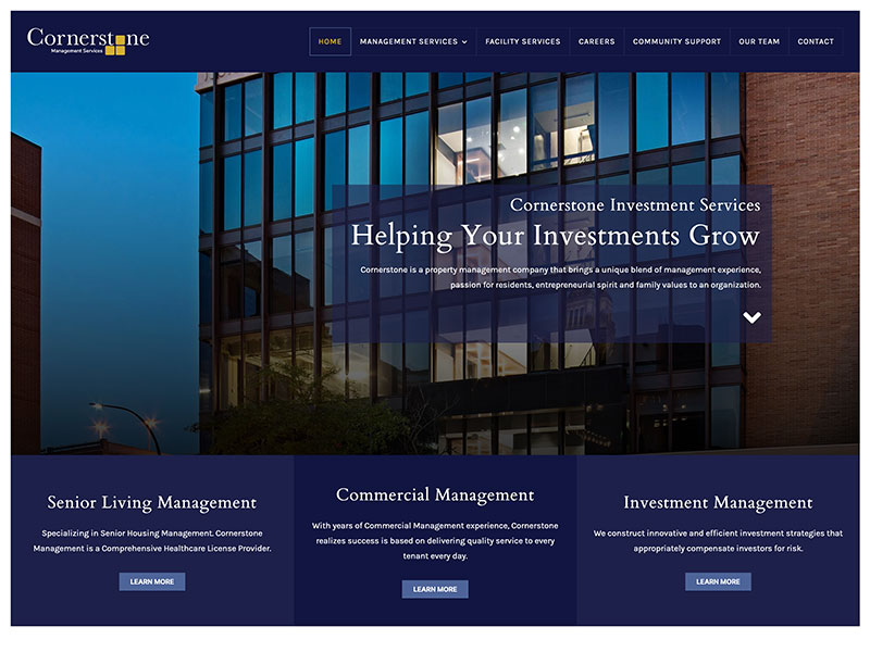 Property Management Website Design - Cornerstone Management