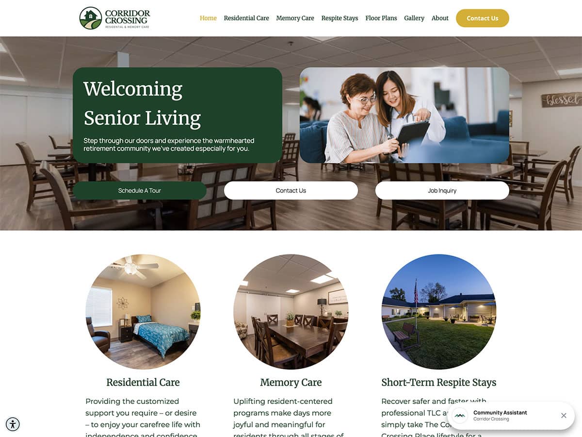 corridor crossing website screenshot