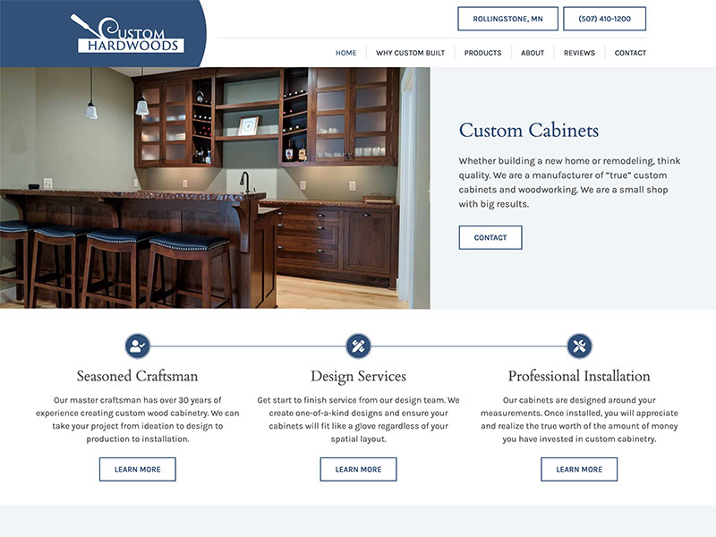 Website Redesign: Custom Hardwoods