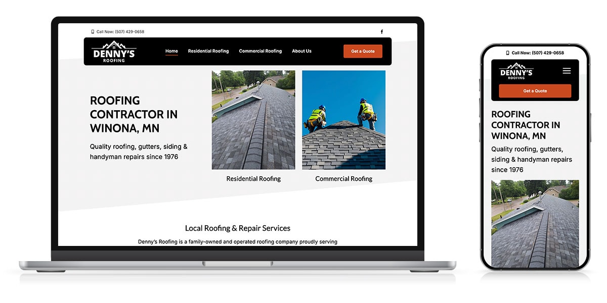dennys roofing website responsive
