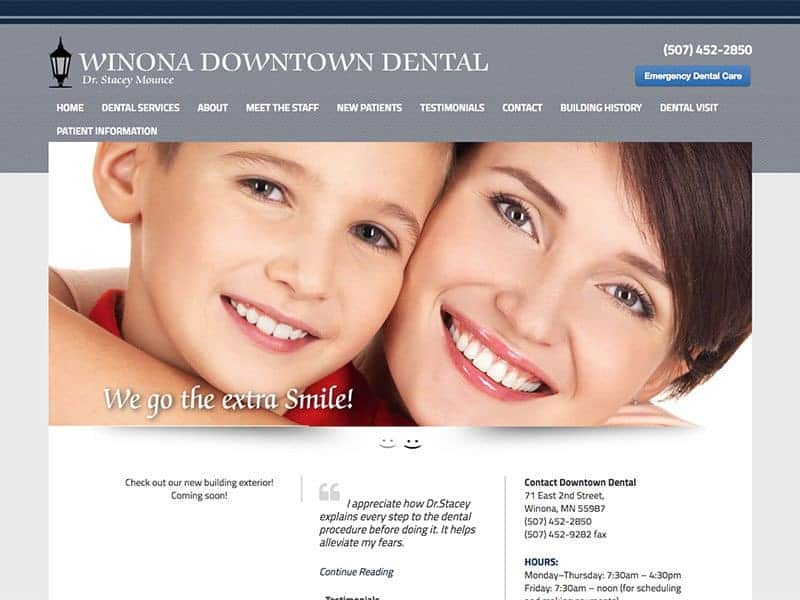 Dental Website Design - Winona Downtown Dental
