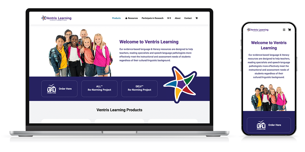 education center website design ventris learning responsive