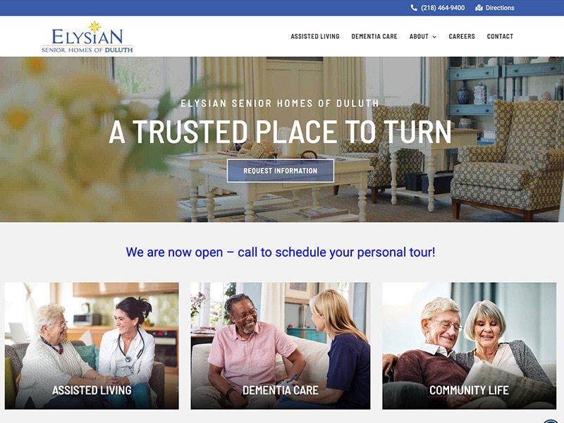 Website Launch: Elysian Senior Homes of Duluth