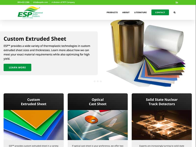 Website Update: Engineered Sheet Products™