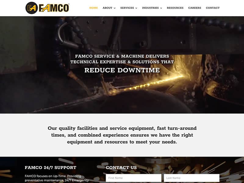 Manufacturing Website Design - FAMCO