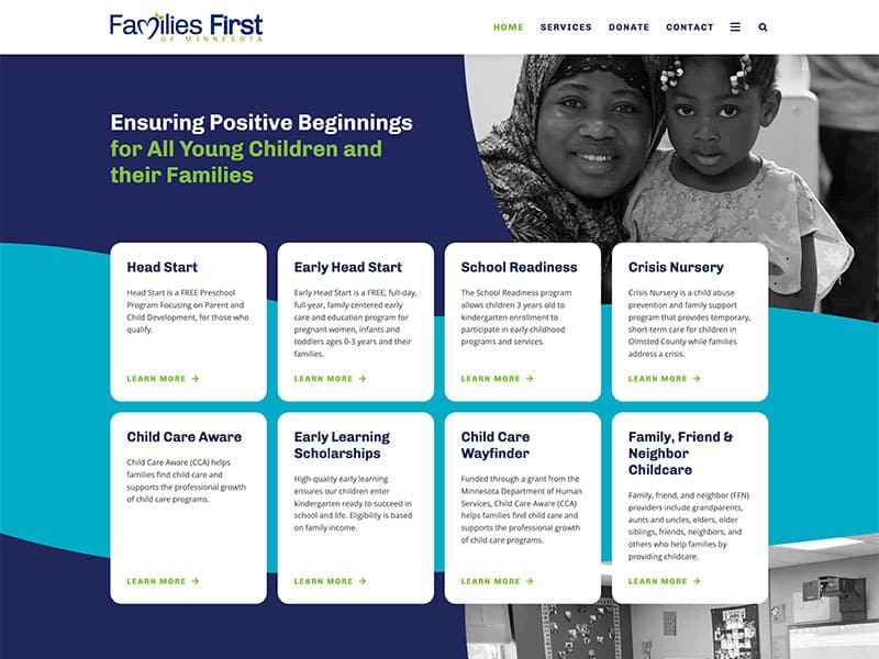 Non-Profit Website Design - Families First of Minnesota