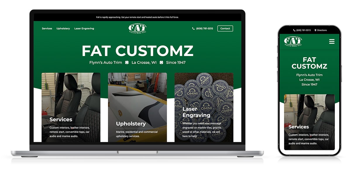 fat customz website responsive 2025