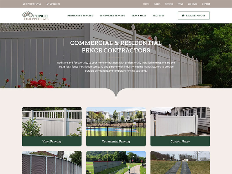 Contractor Website Design - Fence Brothers