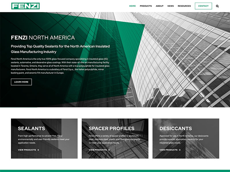 Manufacturing Website Design - Fenzi North America