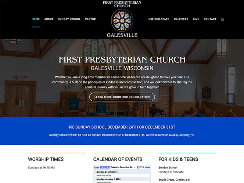 Church Website Design - First Presbyterian Church