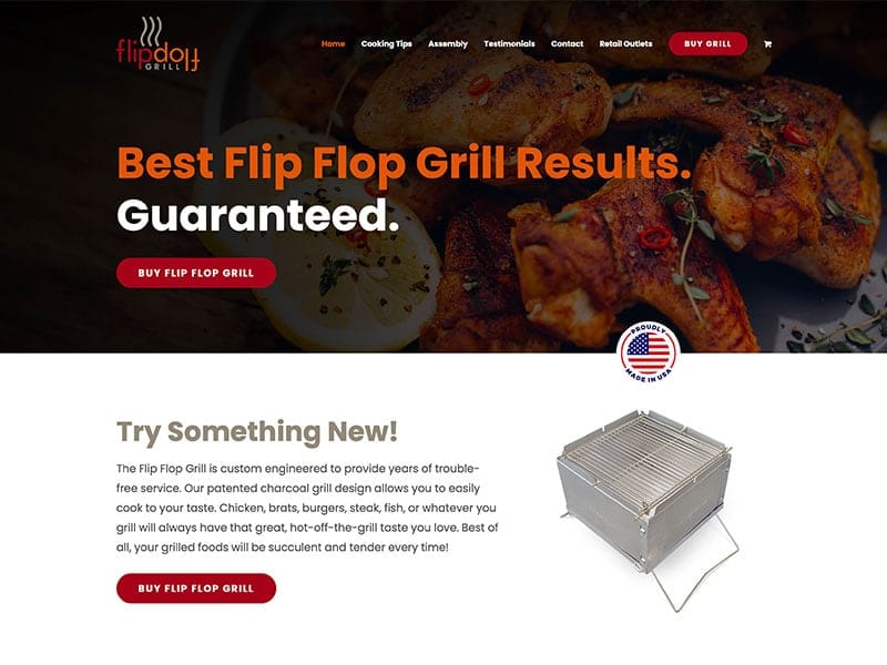 Consumer Website Design - Flip Flop Grill