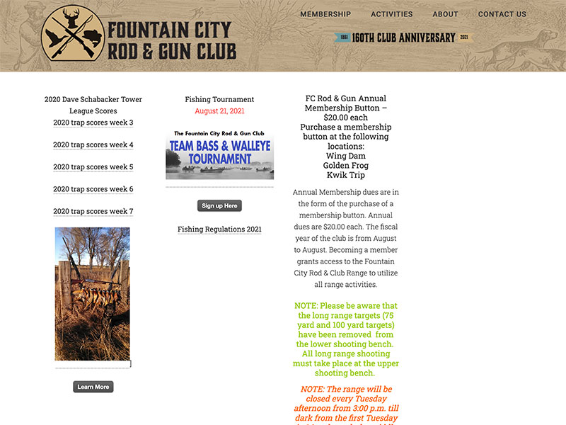 Website Launch: Fountain City Rod & Gun Club