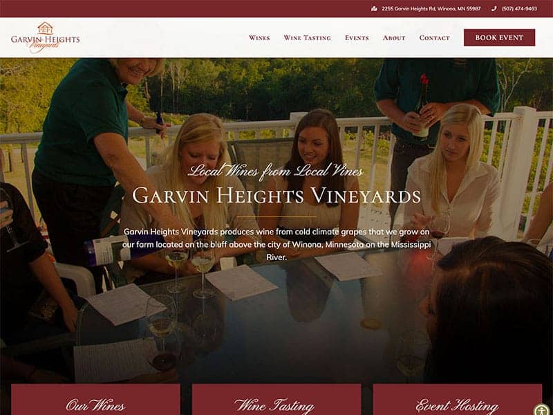 Website Update: Garvin Heights Vineyard