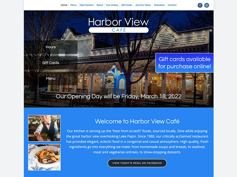Website Update: Harbor View Cafe