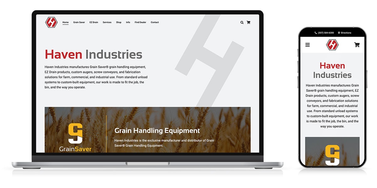 haven industries website responsive