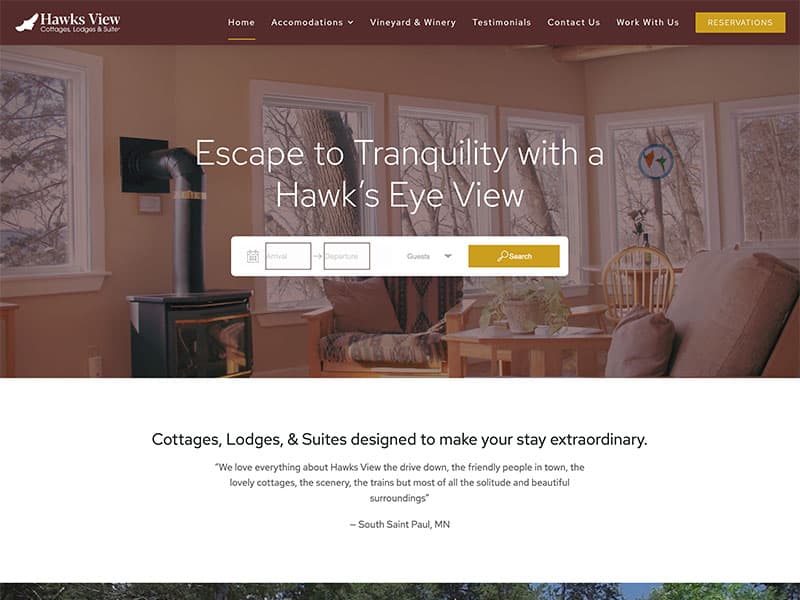 Website Redesign: Hawks View Cottages