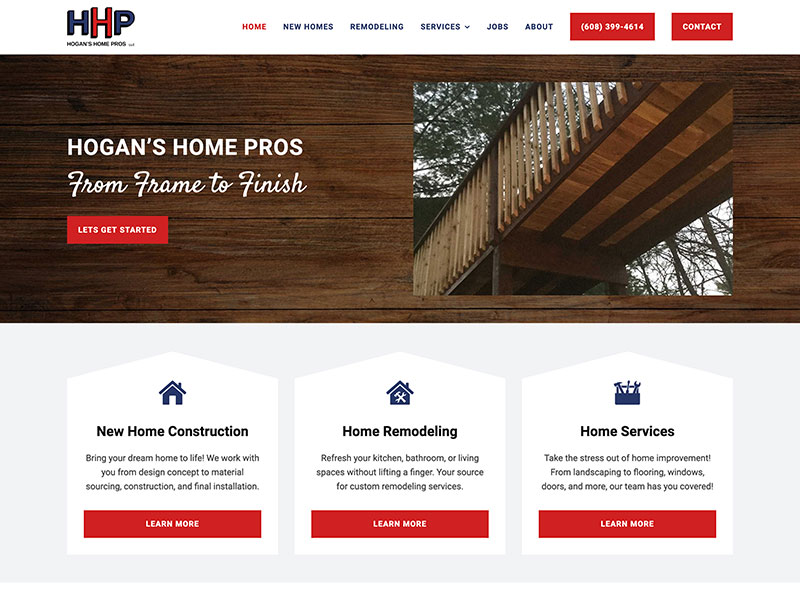 Construction Website Design - Hogan's Home Pros