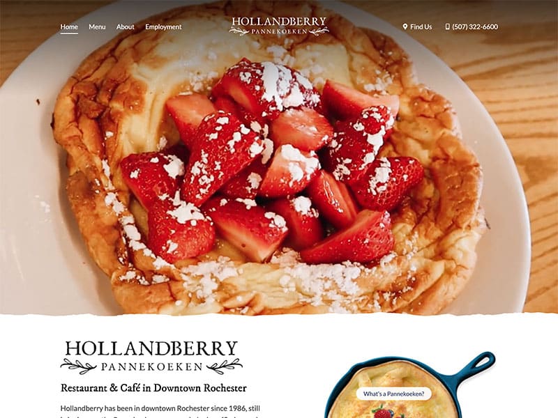 Restaurant Website Design - Hollandberry Pannekoeken
