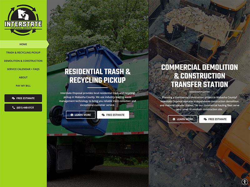 Professional Service Website Design - Interstate Disposal Service