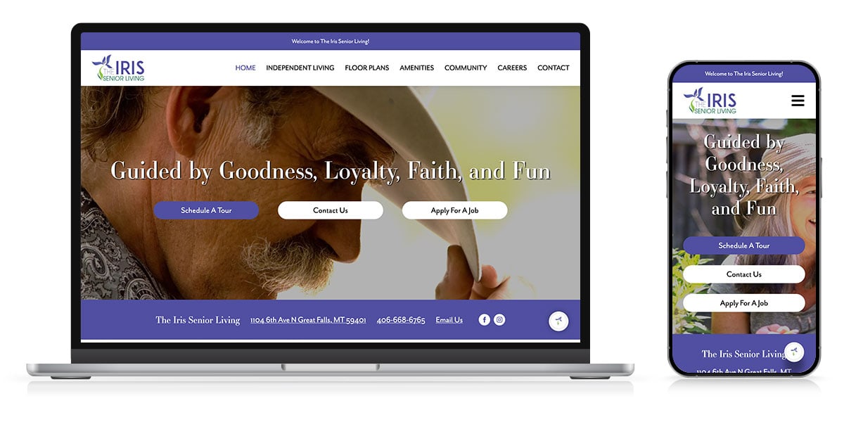 iris senior living website responsive