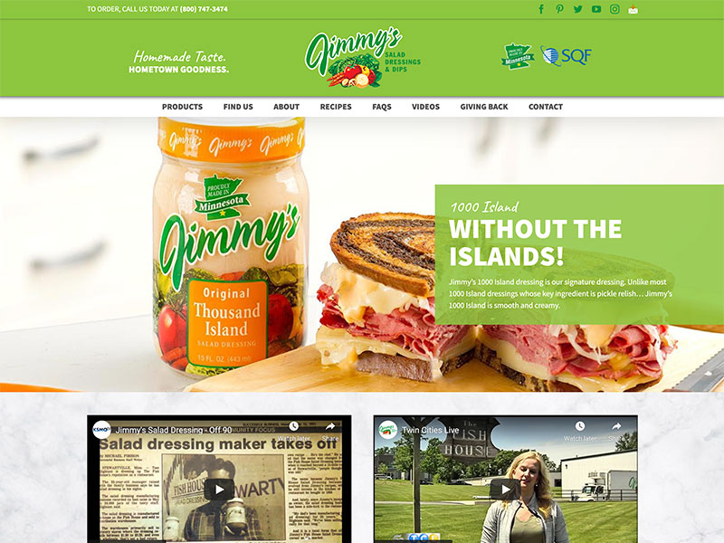 Retail Website Design - Jimmy's Dressing