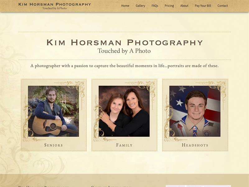 Photography Website Design - Kim Horsman Photography