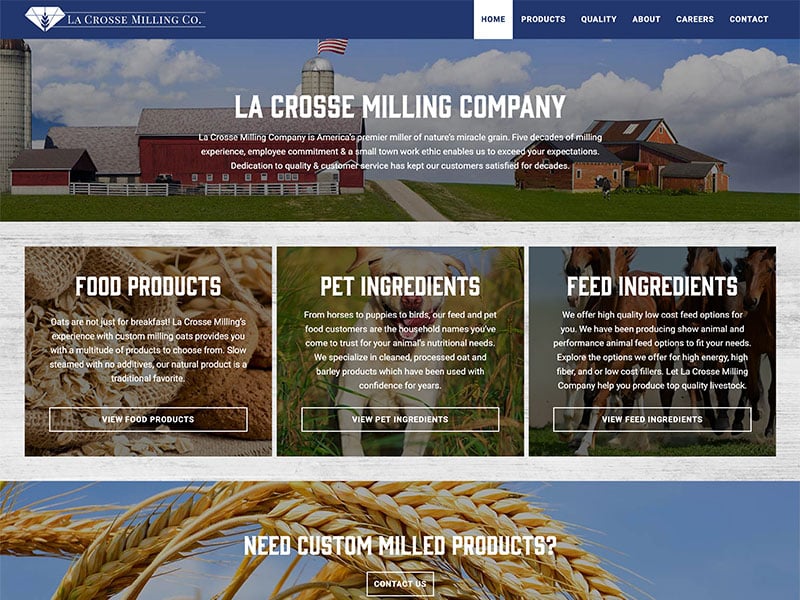 Manufacturing Website Design - La Crosse Milling Company