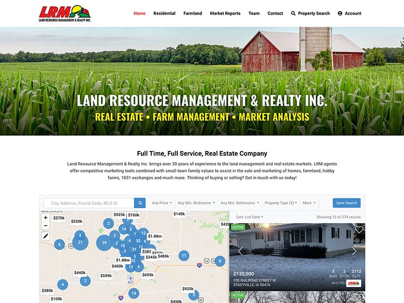 Real Estate Website Design - Land Resource Management & Realty