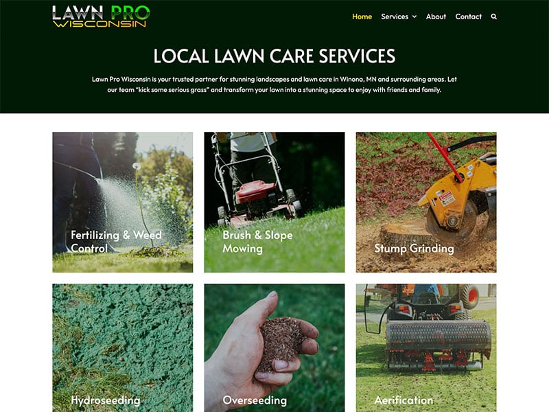 Lawn Pro WI Website Screenshot