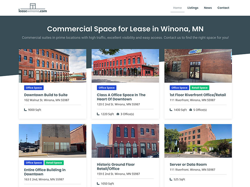 Property Management Website Design - Lease Winona